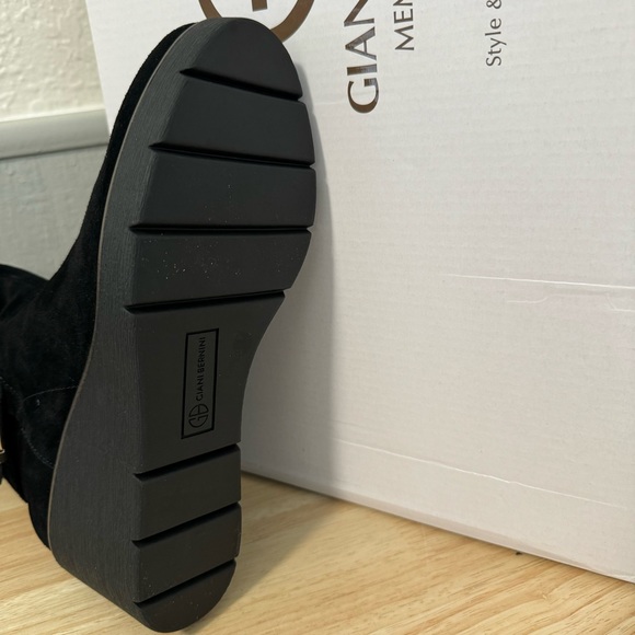 Giani Bernini Black Leather Suede Memory Foam Tall Boots - Picture 5 of 6